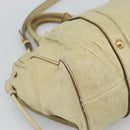 Miu Miu Matelasse Hand Bag Leather 2way Beige Gold Auth 187578V-18