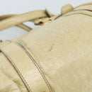 Miu Miu Matelasse Hand Bag Leather 2way Beige Gold Auth 187578V-10