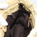 Miu Miu Matelasse Hand Bag Leather 2way Beige Gold Auth 187578V-23