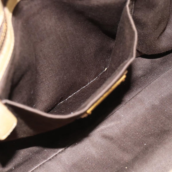 Miu Miu Matelasse Hand Bag Leather 2way Beige Gold Auth 187578V