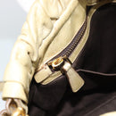 Miu Miu Matelasse Hand Bag Leather 2way Beige Gold Auth 187578V-25
