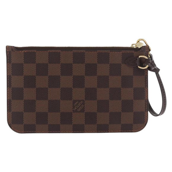 LOUIS VUITTON Damier Ebene Neverfull MM Pouch LV Auth 187583