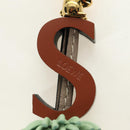 LOEWE Bag Charm Leather Gray Gold Auth 187590M-5