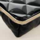 CHANEL Chain Matelasse Shoulder Bag Lamb Skin Black Gold CC Auth 187603SAM-12