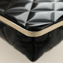 CHANEL Chain Matelasse Shoulder Bag Lamb Skin Black Gold CC Auth 187603SAM-13