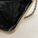 CHANEL Chain Matelasse Shoulder Bag Lamb Skin Black Gold CC Auth 187603SAM-15