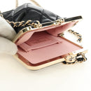 CHANEL Chain Matelasse Shoulder Bag Lamb Skin Black Gold CC Auth 187603SAM-16