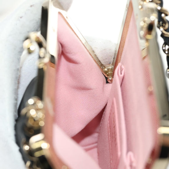 CHANEL Chain Matelasse Shoulder Bag Lamb Skin Black Gold CC Auth 187603SAM