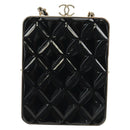 CHANEL Chain Matelasse Shoulder Bag Lamb Skin Black Gold CC Auth 187603SAM-3