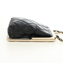 CHANEL Chain Matelasse Shoulder Bag Lamb Skin Black Gold CC Auth 187603SAM-5
