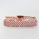 FENDI Mamma Baguette Shoulder Bag Canvas Sequins Orange Silver Auth 187605SM-5