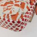 FENDI Mamma Baguette Shoulder Bag Canvas Sequins Orange Silver Auth 187605SM-17