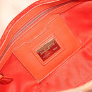 FENDI Mamma Baguette Shoulder Bag Canvas Sequins Orange Silver Auth 187605SM-22