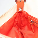 FENDI Mamma Baguette Shoulder Bag Canvas Sequins Orange Silver Auth 187605SM-24