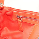 FENDI Mamma Baguette Shoulder Bag Canvas Sequins Orange Silver Auth 187605SM-25