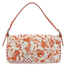 FENDI Mamma Baguette Shoulder Bag Canvas Sequins Orange Silver Auth 187605SM-2