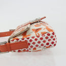 FENDI Mamma Baguette Shoulder Bag Canvas Sequins Orange Silver Auth 187605SM-4