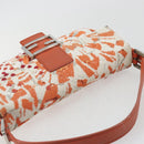 FENDI Mamma Baguette Shoulder Bag Canvas Sequins Orange Silver Auth 187605SM-6