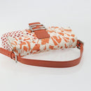 FENDI Mamma Baguette Shoulder Bag Canvas Sequins Orange Silver Auth 187605SM-7