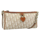 Christian Dior Trotter Canvas Chain Romantic Bag PVC Beige Silver Auth 187607V-1