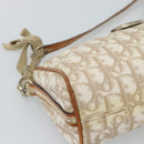 Christian Dior Trotter Canvas Chain Romantic Bag PVC Beige Silver Auth 187607V-14