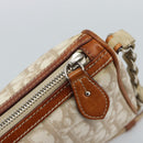 Christian Dior Trotter Canvas Chain Romantic Bag PVC Beige Silver Auth 187607V-17