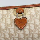 Christian Dior Trotter Canvas Chain Romantic Bag PVC Beige Silver Auth 187607V-18