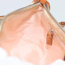 Christian Dior Trotter Canvas Chain Romantic Bag PVC Beige Silver Auth 187607V-20