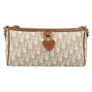 Christian Dior Trotter Canvas Chain Romantic Bag PVC Beige Silver Auth 187607V-13