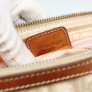 Christian Dior Trotter Canvas Chain Romantic Bag PVC Beige Silver Auth 187607V-12