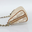 Christian Dior Trotter Canvas Chain Romantic Bag PVC Beige Silver Auth 187607V-3