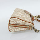 Christian Dior Trotter Canvas Chain Romantic Bag PVC Beige Silver Auth 187607V-4