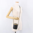 CHANEL Matelasse Chain Vanity Bag Lamb Skin Black Gold CC Auth 187609SAM-22