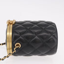 CHANEL Matelasse Chain Vanity Bag Lamb Skin Black Gold CC Auth 187609SAM-5