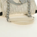 Christian Dior Trotter Canvas Romantic Bag PVC White Silver Auth 187610V-10