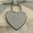 Christian Dior Trotter Canvas Romantic Bag PVC White Silver Auth 187610V-19
