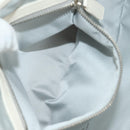 Christian Dior Trotter Canvas Romantic Bag PVC White Silver Auth 187610V-28