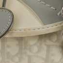 Christian Dior Trotter Canvas Romantic Bag PVC White Silver Auth 187610V-3