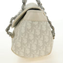 Christian Dior Trotter Canvas Romantic Bag PVC White Silver Auth 187610V-7