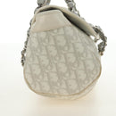 Christian Dior Trotter Canvas Romantic Bag PVC White Silver Auth 187610V-8