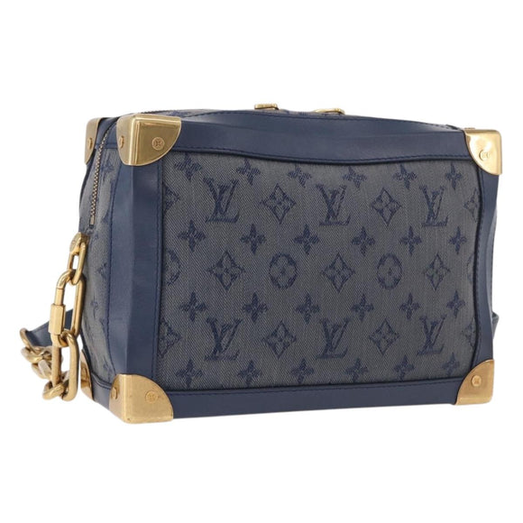 LOUIS VUITTON Monogram Denim Soft Trunk Bag Blue M44723 LV Auth 187612SAM