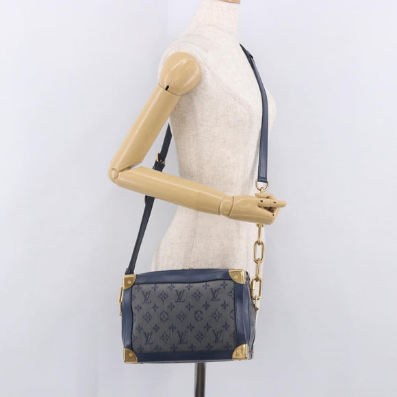 LOUIS VUITTON Monogram Denim Soft Trunk Bag Blue M44723 LV Auth 187612SAM