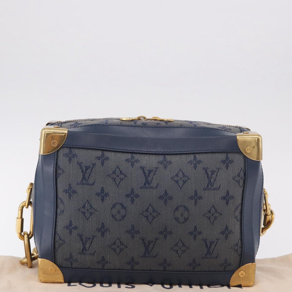 LOUIS VUITTON Monogram Denim Soft Trunk Bag Blue M44723 LV Auth 187612SAM
