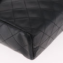 CHANEL Matelasse Chain Tote Bag Lamb Skin Black Gold CC Auth 187613-9