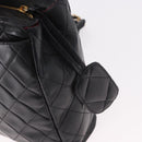 CHANEL Matelasse Chain Tote Bag Lamb Skin Black Gold CC Auth 187613-10