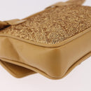 CHANEL Waist bag Satin Gold CC Auth 187614SAM-12
