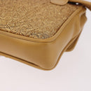 CHANEL Waist bag Satin Gold CC Auth 187614SAM-13