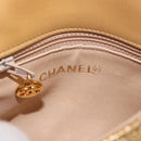 CHANEL Waist bag Satin Gold CC Auth 187614SAM-19