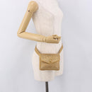 CHANEL Waist bag Satin Gold CC Auth 187614SAM-26