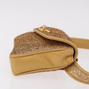 CHANEL Waist bag Satin Gold CC Auth 187614SAM-4